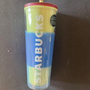 Starbucks Color Changing Venti Cold Cup w/ Straw Topper 24 oz